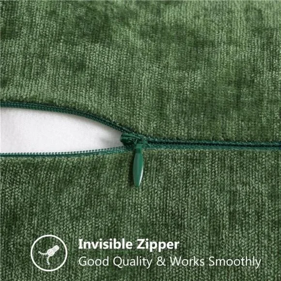 Spring Chenille Soft Cozy Throw Pillow Covers 18x18 Set of 2, Modern Farmhouse - Picture 4 of 7